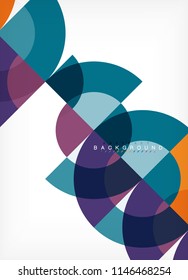 Diseño de fondo abstracto de círculo mínimo, plantilla multicolor para presentación de negocios o tecnología o diseño de portada de folletos web, fondo de pantalla. Ilustración del vector
