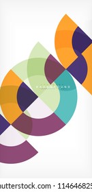Minimal circle abstract background design, multicolored template for business or technology presentation or web brochure cover layout, wallpaper. Vector illustration