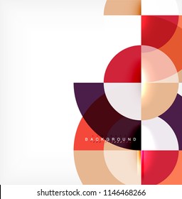 Minimal circle abstract background design, multicolored template for business or technology presentation or web brochure cover layout, wallpaper. Vector illustration