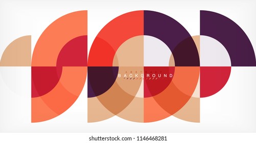 Minimal circle abstract background design, multicolored template for business or technology presentation or web brochure cover layout, wallpaper. Vector illustration