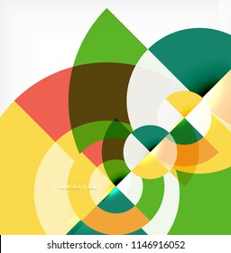 Minimal circle abstract background design, multicolored template for business or technology presentation or web brochure cover layout, wallpaper. Vector illustration