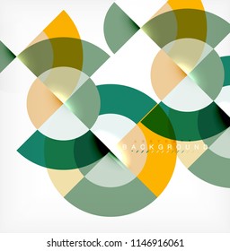 Minimal circle abstract background design, multicolored template for business or technology presentation or web brochure cover layout, wallpaper. Vector illustration
