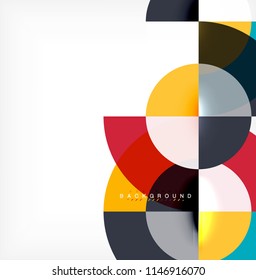 Minimal circle abstract background design, multicolored template for business or technology presentation or web brochure cover layout, wallpaper. Vector illustration