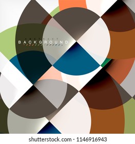 Diseño de fondo abstracto de círculo mínimo, plantilla multicolor para presentación de negocios o tecnología o diseño de portada de folletos web, fondo de pantalla. Ilustración del vector