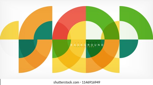 Minimal circle abstract background design, multicolored template for business or technology presentation or web brochure cover layout, wallpaper. Vector illustration