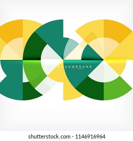Minimal circle abstract background design, multicolored template for business or technology presentation or web brochure cover layout, wallpaper. Vector illustration