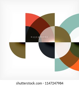 Minimal circle abstract background design, multicolored template for business or technology presentation or web brochure cover layout, wallpaper. Vector illustration