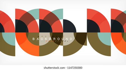Minimal circle abstract background design, multicolored template for business or technology presentation or web brochure cover layout, wallpaper. Vector illustration