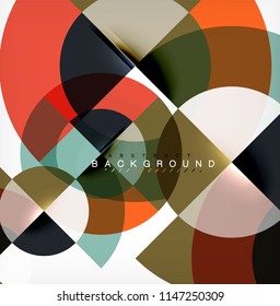 Diseño de fondo abstracto de círculo mínimo, plantilla multicolor para presentación de negocios o tecnología o diseño de portada de folletos web, fondo de pantalla. Ilustración del vector