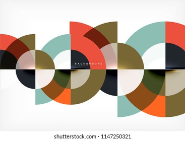 Design de fundo abstrato círculo mínimo, modelo multicolorido para apresentação de negócios ou tecnologia ou web brochura layout de capa, papel de parede. Ilustração vetorial