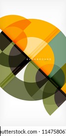 Minimal circle abstract background design, multicolored template for business or technology presentation or web brochure cover layout, wallpaper. Vector illustration