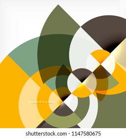 Minimal circle abstract background design, multicolored template for business or technology presentation or web brochure cover layout, wallpaper. Vector illustration