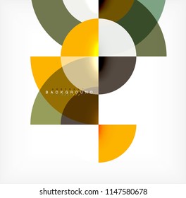 Minimal circle abstract background design, multicolored template for business or technology presentation or web brochure cover layout, wallpaper. Vector illustration