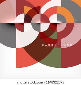 Minimal circle abstract background design, multicolored template for business or technology presentation or web brochure cover layout, wallpaper. Vector illustration