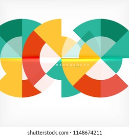 Minimal circle abstract background design, multicolored template for business or technology presentation or web brochure cover layout, wallpaper. Vector illustration