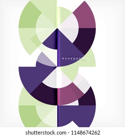 Diseño de fondo abstracto de círculo mínimo, plantilla multicolor para presentación de negocios o tecnología o diseño de portada de folletos web, fondo de pantalla. Ilustración del vector