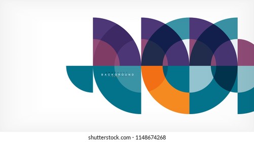 Design de fundo abstrato círculo mínimo, modelo multicolorido para apresentação de negócios ou tecnologia ou web brochura layout de capa, papel de parede. Ilustração vetorial