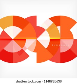 Minimal circle abstract background design, multicolored template for business or technology presentation or web brochure cover layout, wallpaper. Vector illustration