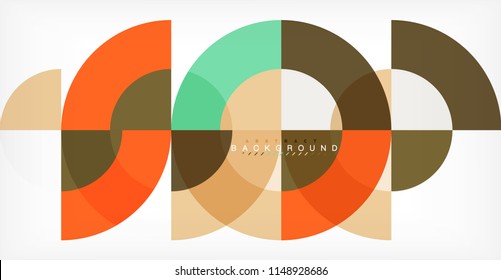 Design de fundo abstrato círculo mínimo, modelo multicolorido para apresentação de negócios ou tecnologia ou web brochura layout de capa, papel de parede. Ilustração vetorial