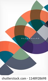 Minimal circle abstract background design, multicolored template for business or technology presentation or web brochure cover layout, wallpaper. Vector illustration