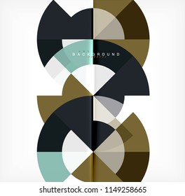 Minimal circle abstract background design, multicolored template for business or technology presentation or web brochure cover layout, wallpaper. Vector illustration