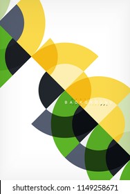 Minimal circle abstract background design, multicolored template for business or technology presentation or web brochure cover layout, wallpaper. Vector illustration