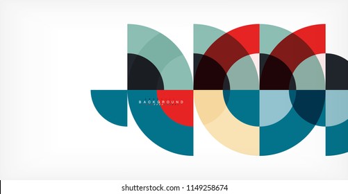 Minimal circle abstract background design, multicolored template for business or technology presentation or web brochure cover layout, wallpaper. Vector illustration