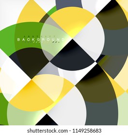 Minimal circle abstract background design, multicolored template for business or technology presentation or web brochure cover layout, wallpaper. Vector illustration