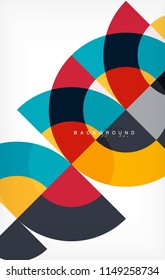 Minimal circle abstract background design, multicolored template for business or technology presentation or web brochure cover layout, wallpaper. Vector illustration