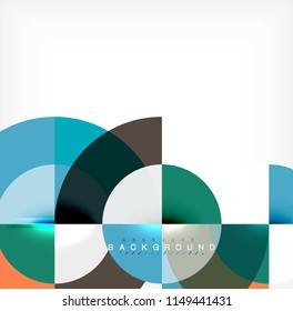 Minimaler Kreis abstraktes Hintergrunddesign, mehrfarbige Vorlage für Geschäfts- oder Technologiepräsentation oder Web-Broschürenlayout, Bildschirmhintergrund. Vektorgrafik