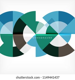 Diseño de fondo abstracto de círculo mínimo, plantilla multicolor para presentación de negocios o tecnología o diseño de portada de folletos web, fondo de pantalla. Ilustración del vector