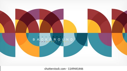 Minimal circle abstract background design, multicolored template for business or technology presentation or web brochure cover layout, wallpaper. Vector illustration