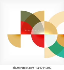 Diseño de fondo abstracto de círculo mínimo, plantilla multicolor para presentación de negocios o tecnología o diseño de portada de folletos web, fondo de pantalla. Ilustración del vector