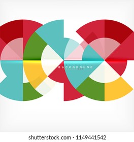 Minimal circle abstract background design, multicolored template for business or technology presentation or web brochure cover layout, wallpaper. Vector illustration