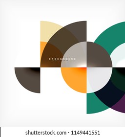 Minimal circle abstract background design, multicolored template for business or technology presentation or web brochure cover layout, wallpaper. Vector illustration