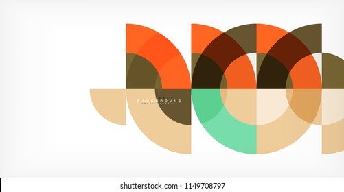 Minimal circle abstract background design, multicolored template for business or technology presentation or web brochure cover layout, wallpaper. Vector illustration