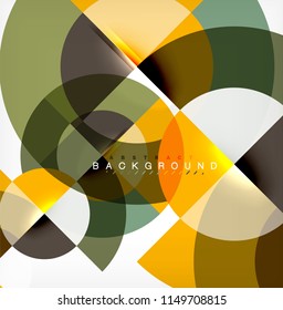Diseño de fondo abstracto de círculo mínimo, plantilla multicolor para presentación de negocios o tecnología o diseño de portada de folletos web, fondo de pantalla. Ilustración del vector
