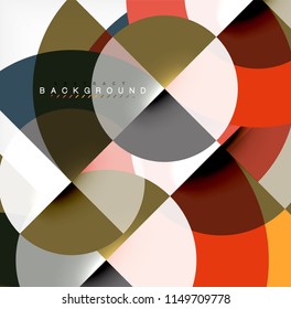 Diseño de fondo abstracto de círculo mínimo, plantilla multicolor para presentación de negocios o tecnología o diseño de portada de folletos web, fondo de pantalla. Ilustración del vector