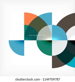 Minimal circle abstract background design, multicolored template for business or technology presentation or web brochure cover layout, wallpaper. Vector illustration