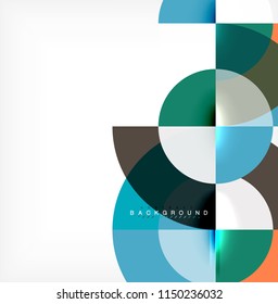 Minimal circle abstract background design, multicolored template for business or technology presentation or web brochure cover layout, wallpaper. Vector illustration