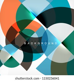 Minimal circle abstract background design, multicolored template for business or technology presentation or web brochure cover layout, wallpaper. Vector illustration
