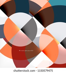 Minimal circle abstract background design, multicolored template for business or technology presentation or web brochure cover layout, wallpaper. Vector illustration