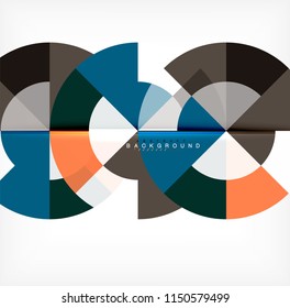 Minimal circle abstract background design, multicolored template for business or technology presentation or web brochure cover layout, wallpaper. Vector illustration