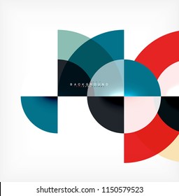 Minimal circle abstract background design, multicolored template for business or technology presentation or web brochure cover layout, wallpaper. Vector illustration