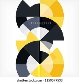 Minimal circle abstract background design, multicolored template for business or technology presentation or web brochure cover layout, wallpaper. Vector illustration