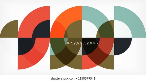 Diseño de fondo abstracto de círculo mínimo, plantilla multicolor para presentación de negocios o tecnología o diseño de portada de folletos web, fondo de pantalla. Ilustración del vector