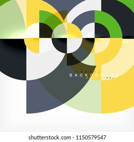 Diseño de fondo abstracto de círculo mínimo, plantilla multicolor para presentación de negocios o tecnología o diseño de portada de folletos web, fondo de pantalla. Ilustración del vector