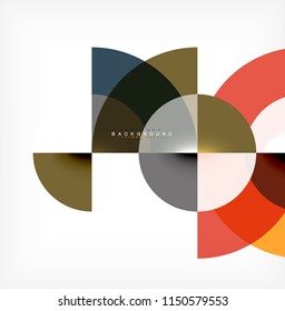 Minimal circle abstract background design, multicolored template for business or technology presentation or web brochure cover layout, wallpaper. Vector illustration
