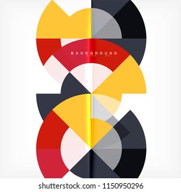 Minimal circle abstract background design, multicolored template for business or technology presentation or web brochure cover layout, wallpaper. Vector illustration