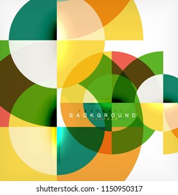 Minimal circle abstract background design, multicolored template for business or technology presentation or web brochure cover layout, wallpaper. Vector illustration